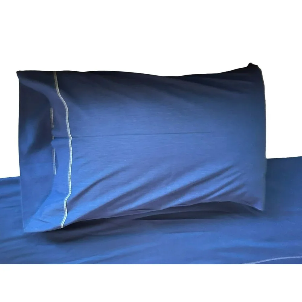 Vintage Cannon Monticello Full Flat Sheet and One Pillowcase Used Blue 2 Piece